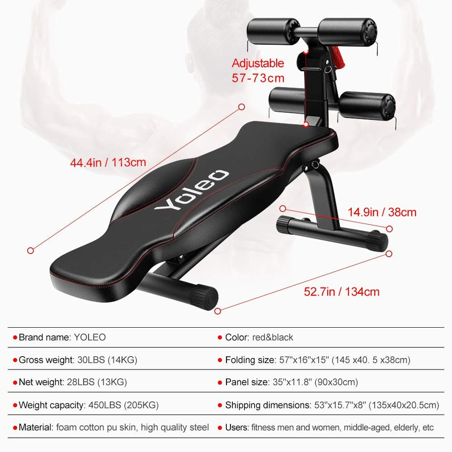 Yoleo Adjustable Foldable Slant Board Weight Bench Robustsport